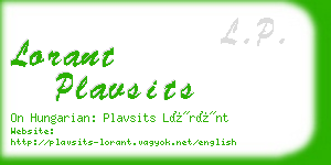 lorant plavsits business card